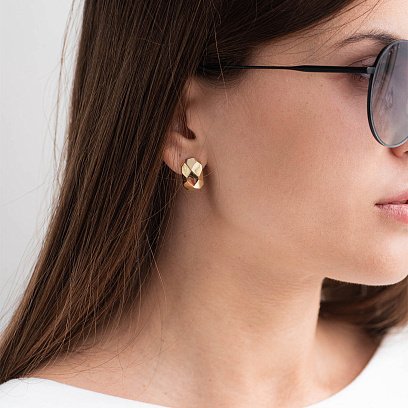 Сережки "Досконалість" в жовтому золоті с06789 №6