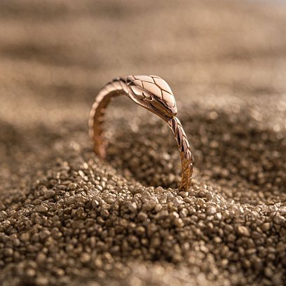 Золотое кольцо "Змей Уроборос" к07037 №14