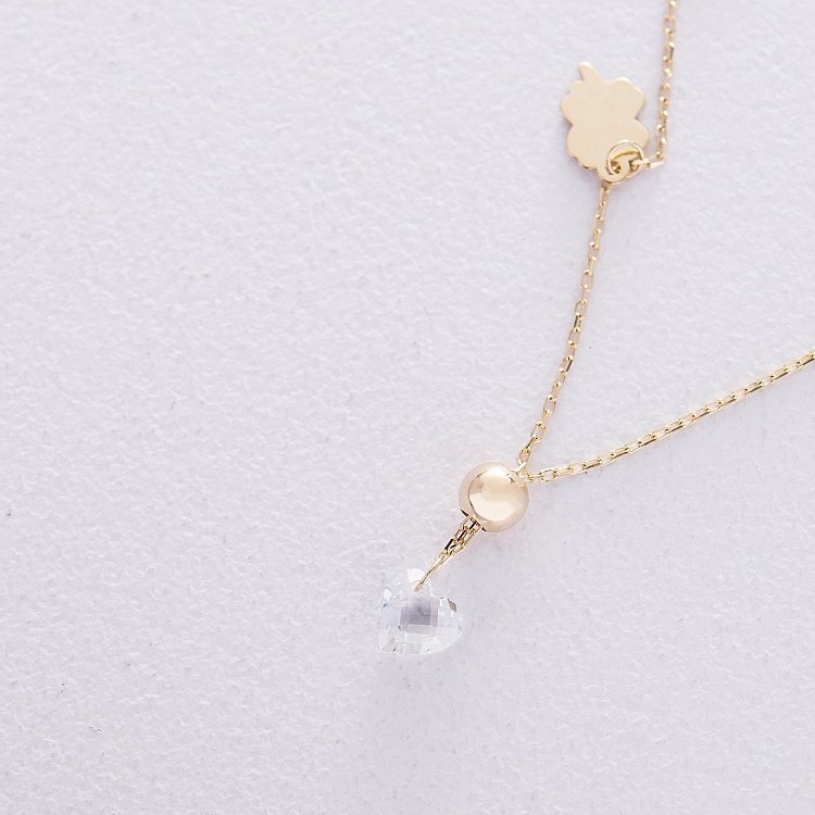 Золотой браслет с фианитом б04247 от ювелирного магазина Оникс - 2