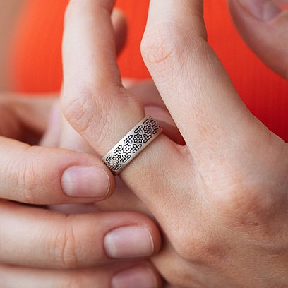 Срібна каблучка Соломона "Все пройде. І це пройде" 7082 №10