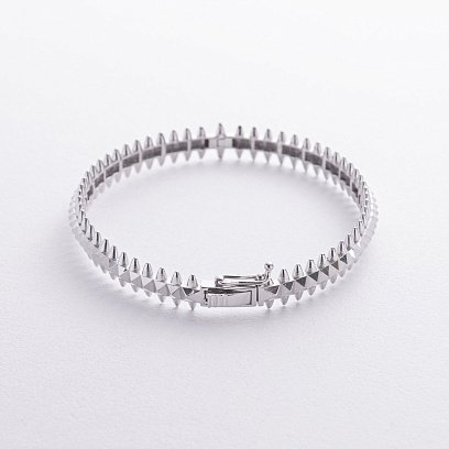 Жорсткий браслет у білому золоті б05328 №5