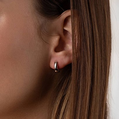 Серьги - кольца в белом золоте с08210 №2