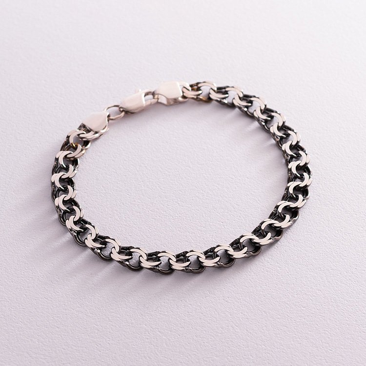 Мужской серебряный браслет (гарибальди 0.8 см) чс21841 от ювелирного магазина Оникс