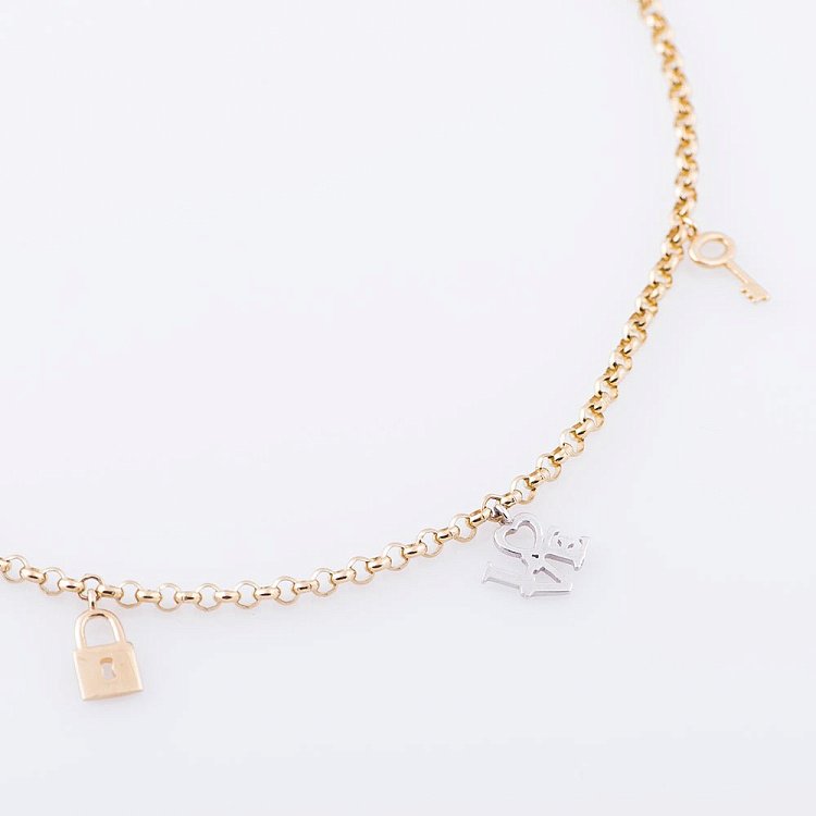 Золотий браслет на ногу (фіаніт) б02746 від ювелірного магазину Онікс - 2