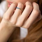 Серебряное кольцо с дорожкой голубых и желтых камней 8152 от ювелирного магазина Оникс - 6