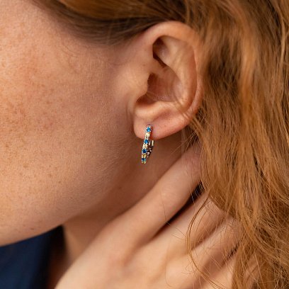 Серебряные серьги "Сердечки" с фианитами OR111590 №2