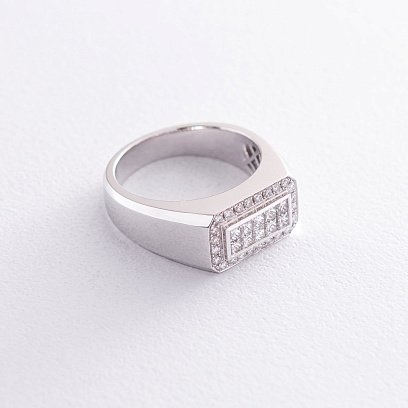 Золотая мужская печатка с бриллиантами к1208 №3