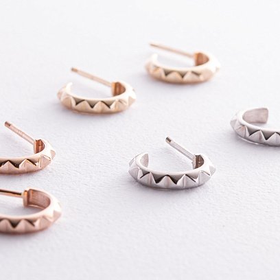 Сережки - пусети "Mona" у білому золоті с08446 №3