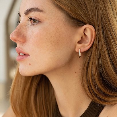 Сережки "Етель" у жовтому золоті с08736 №4