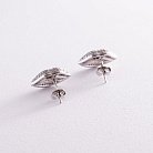 Срібні сережки - пусети "Губки" з фіаніти 121672 от ювелирного магазина Оникс - 2