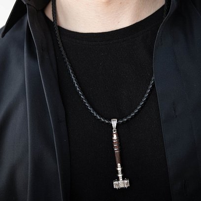 Серебряный кулон "Молот викинга" с эбеном 1116п №14