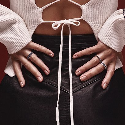 Золотое кольцо с дорожкой камней (сапфиры) кб0483nl №2