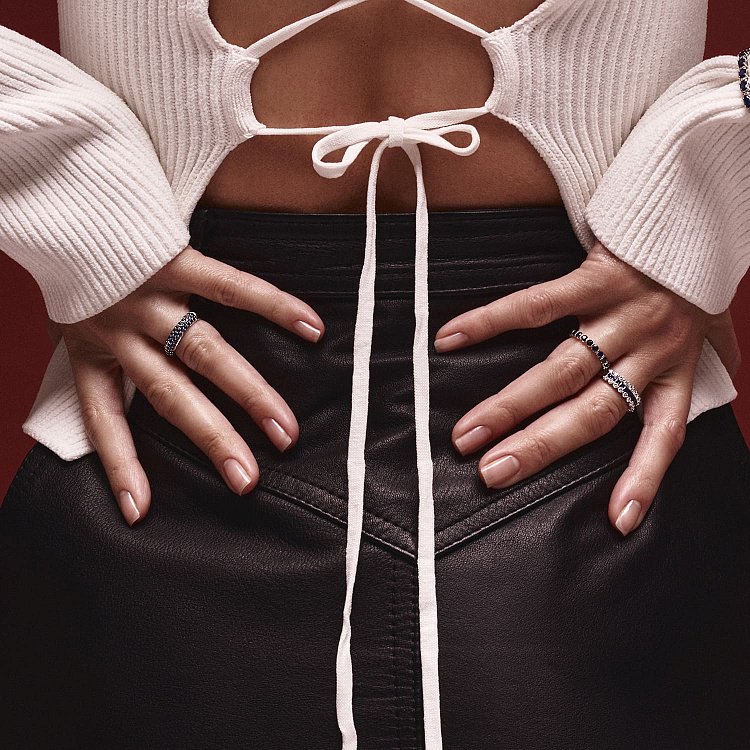 Золотое кольцо с дорожкой камней (сапфиры) кб0483nl от ювелирного магазина Оникс - 1