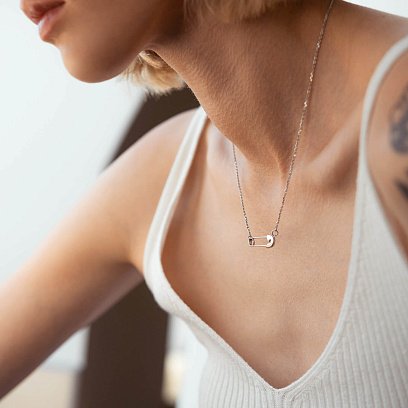 Срібне кольє "Шпилька" 1084 №5