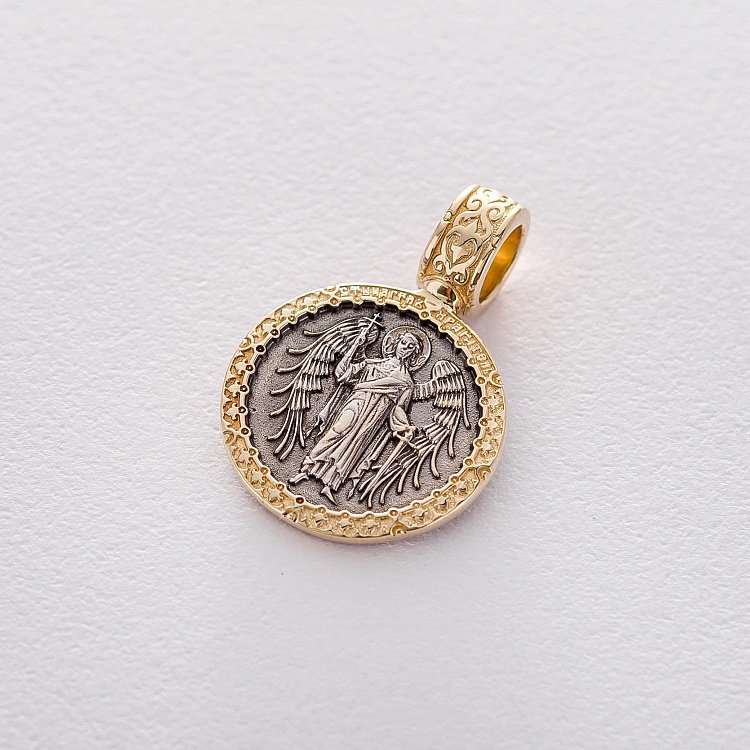 Золота ладанка "Ангел Хранитель. Молитва. Образок" п03299 від ювелірного магазину Онікс