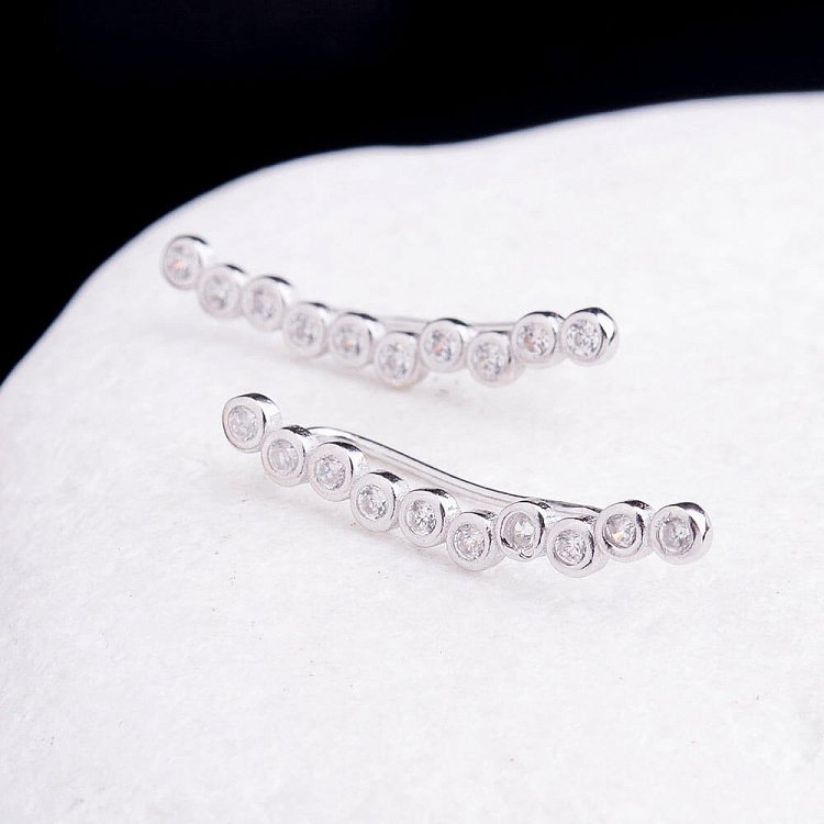 Срібні сережки з фіанітами 121634 від ювелірного магазину Онікс - 3