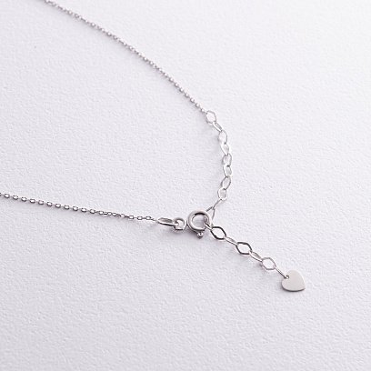 Кольє з кульками та перлами (біле золото) кол02404 №7