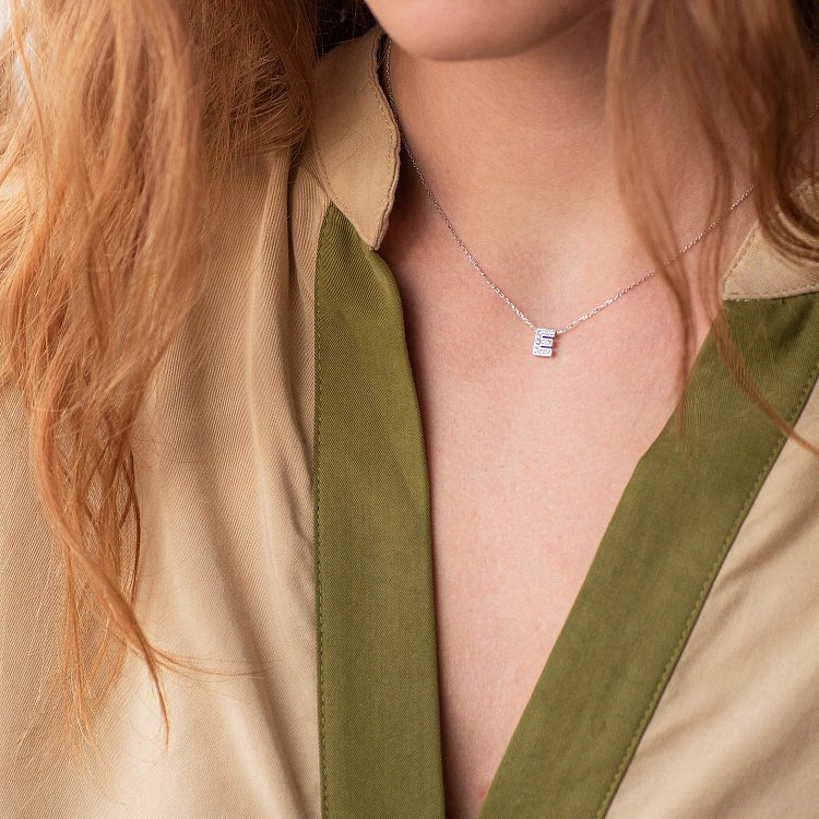 Колье с буквой "Н" в белом золоте (фианиты) кол01329Н от ювелирного магазина Оникс - 6