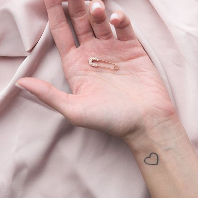 Золота шпилька з діамантами закб0005nl №2