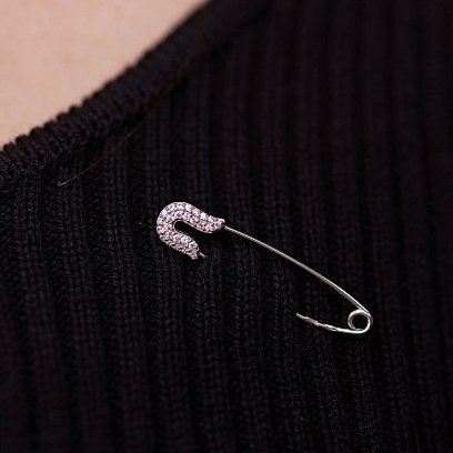 Золотая булавка с фианитами зак00253 №4