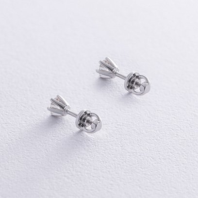 Золотые серьги - пусеты с бриллиантами 327371121 №3