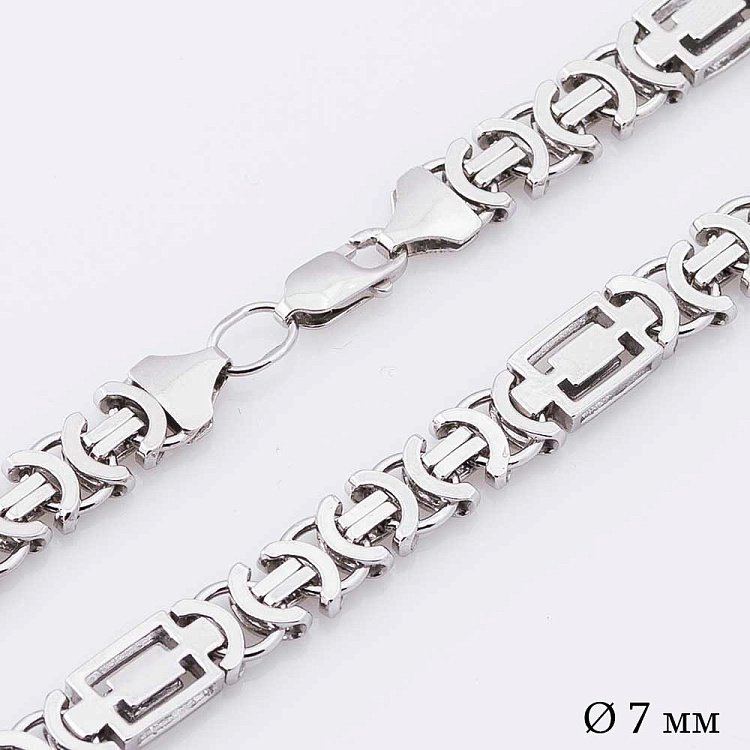 Срібний родований ланцюжок плетіння Євро пряма Р011712 від ювелірного магазину Онікс