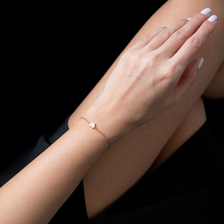 Браслет "Сердечко" в червоному золоті б04559 від ювелірного магазину Онікс - 1