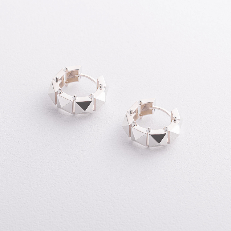 Серьги - кольца "Tamila" в серебре 123534 от ювелирного магазина Оникс - 1