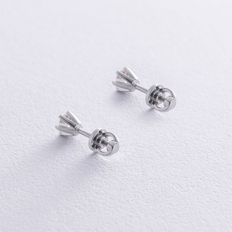 Золотые серьги - пусеты с бриллиантами 327371121 от ювелирного магазина Оникс - 2