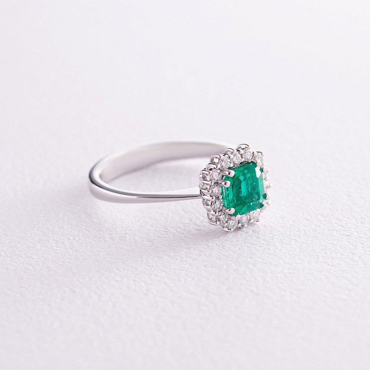 Золотое кольцо с изумрудом и бриллиантами 228841521 от ювелирного магазина Оникс - 4