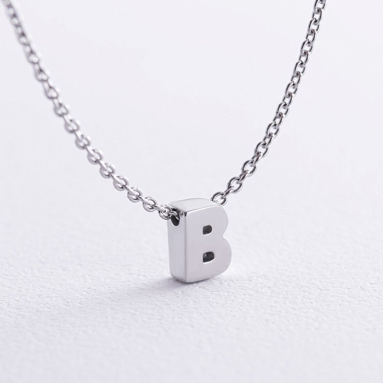 Срібне кольє з літерою "В" 1105 В від ювелірного магазину Онікс