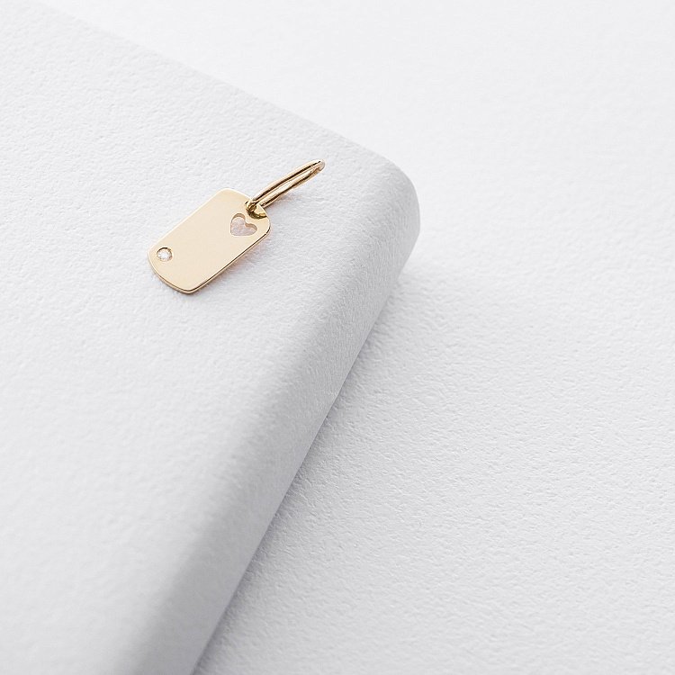 Кулон "Сердечко" для гравіювання (жовте золото) п03269 від ювелірного магазину Онікс