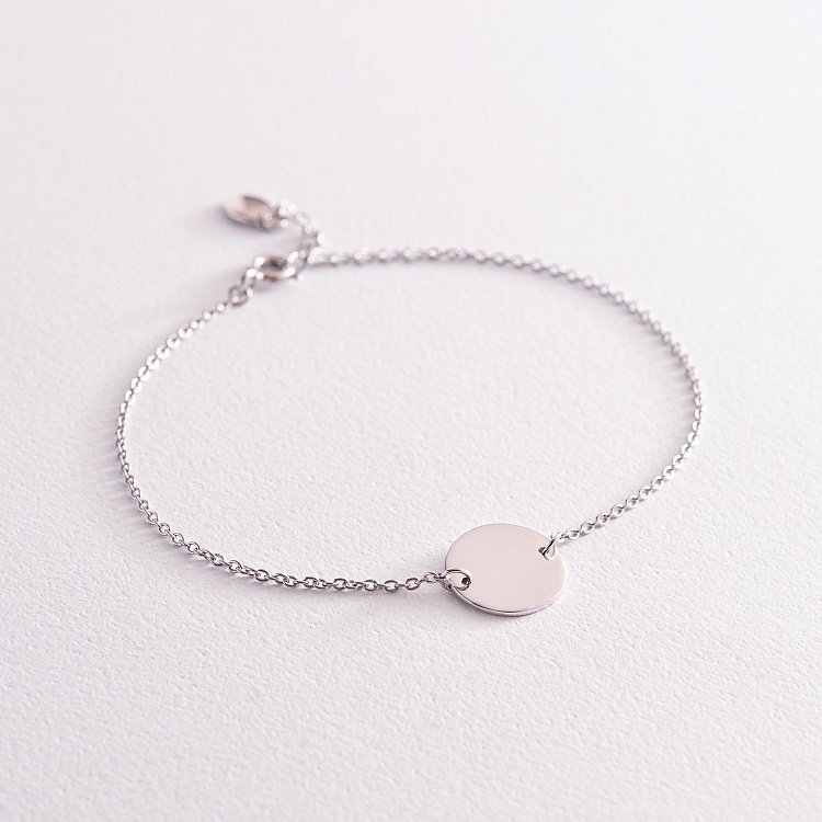 Серебряный браслет с гравировкой "Счастье любит тишину" 2091 от ювелирного магазина Оникс - 5