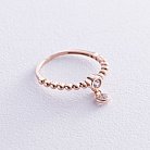 Золотое кольцо с фианитами к07050 от ювелирного магазина Оникс - 3