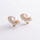 Золоті сережки з діамантами і перлами с1312 от ювелирного магазина Оникс - 5