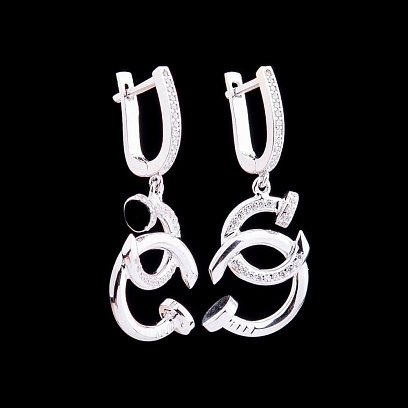 Эксклюзивные золотые серьги с фианитами с03930