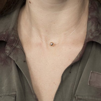 Золотое колье "Шарик" на леске кол01066 №4