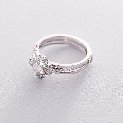 Золотое кольцо Клевер с бриллиантами кб0283cha №3