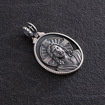 Срібний кулон "Ісус Христос" 133181 №6