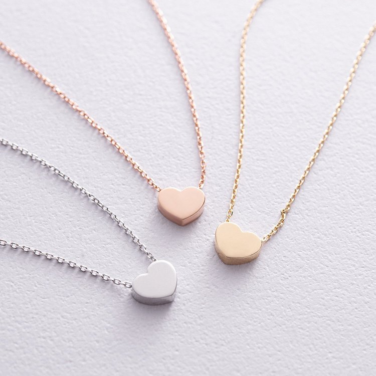 Колье "Сердечко" в красном золоте кол01229 от ювелирного магазина Оникс - 1