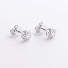 Сережки - пусети в білому золоті (діаманти) сб0717mi от ювелирного магазина Оникс