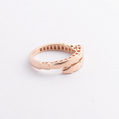 Кольцо "Змея" в красном золоте к08305 №2