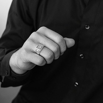 Серебряная печатка "Герб Украины - Тризуб" 1035 №4