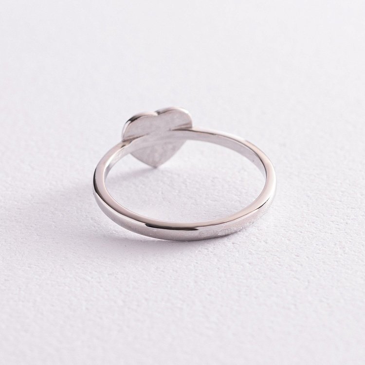 Серебряное кольцо "Сердечко" с эмалью 112638 от ювелирного магазина Оникс - 4