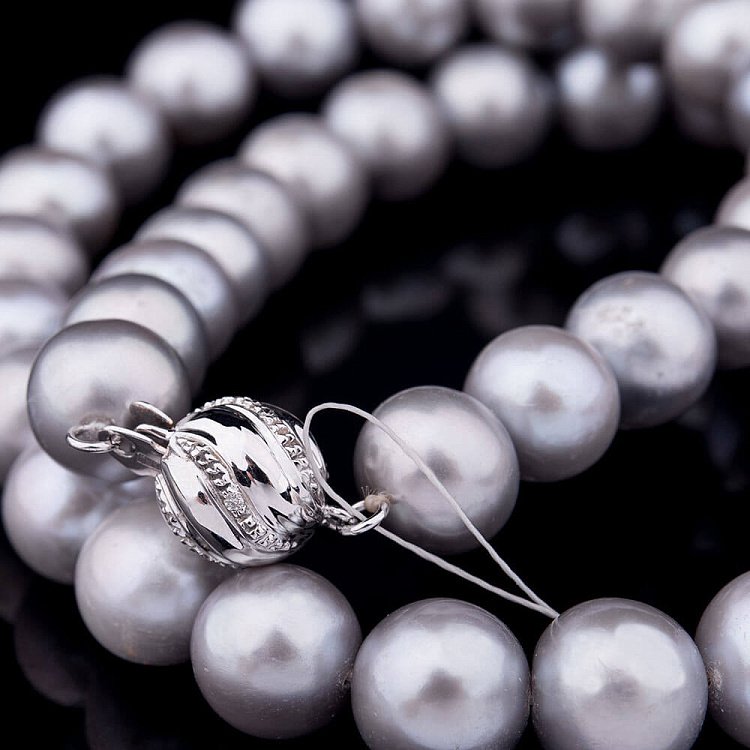 Колье из жемчуга с бриллиантами бус5813 от ювелирного магазина Оникс - 3