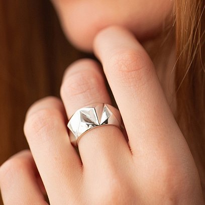 Широкое серебряное кольцо "Greta" 112786 №10