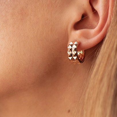 Сережки - кільця "Monika" в червоному золоті с09007 №4