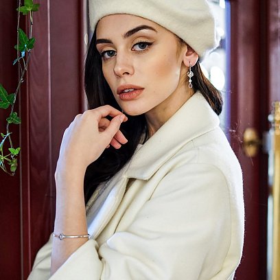 Золотий браслет "Конюшина" (фіаніт) б04132 №6