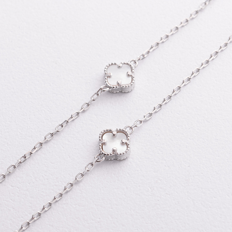 Срібне кольє "Конюшина" (перламутр) 181348 від ювелірного магазину Онікс - 1