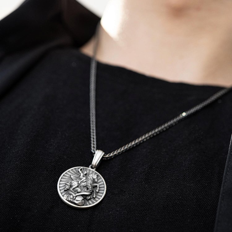 Серебряный кулон "Георгий Победоносец" 133220 от ювелирного магазина Оникс - 3